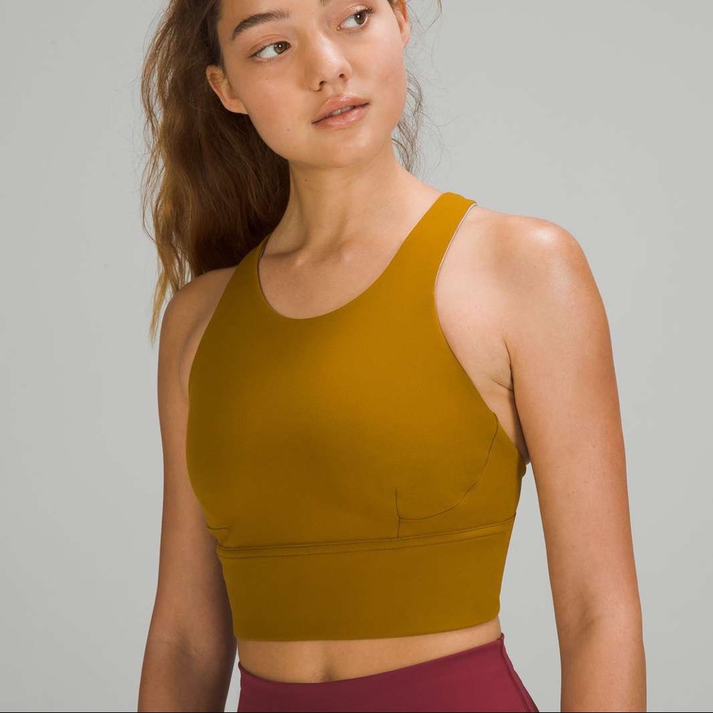 NWT Lululemon Wunder Train Longline Bra *Medium Support, C/D Cup Gold Spice